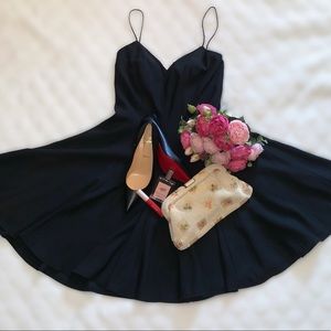 Vintage 80s AJ Bari Black Cocktail Dress